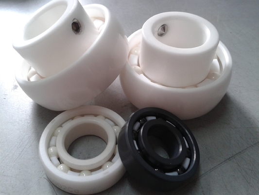 ZrO2 UC205 Keramische Inzetstuk Kogellager PTFE Kooi Met Adapteerbare Draad In Transportsystemen